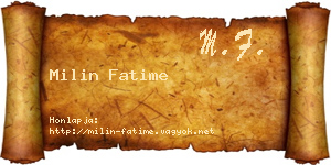 Milin Fatime névjegykártya